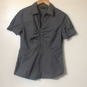 New York & Co. stretch 10 charcoal white striped